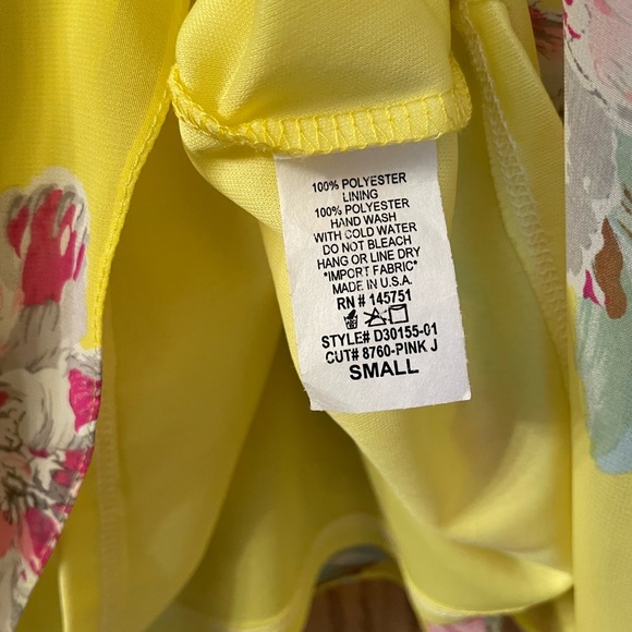 Pink Blush- Chiffon Yellow Floral Bell Sleeve Dress - Picture 6 of 6